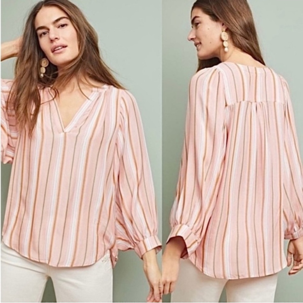 Maeve Brenda Blush Striped Blouse